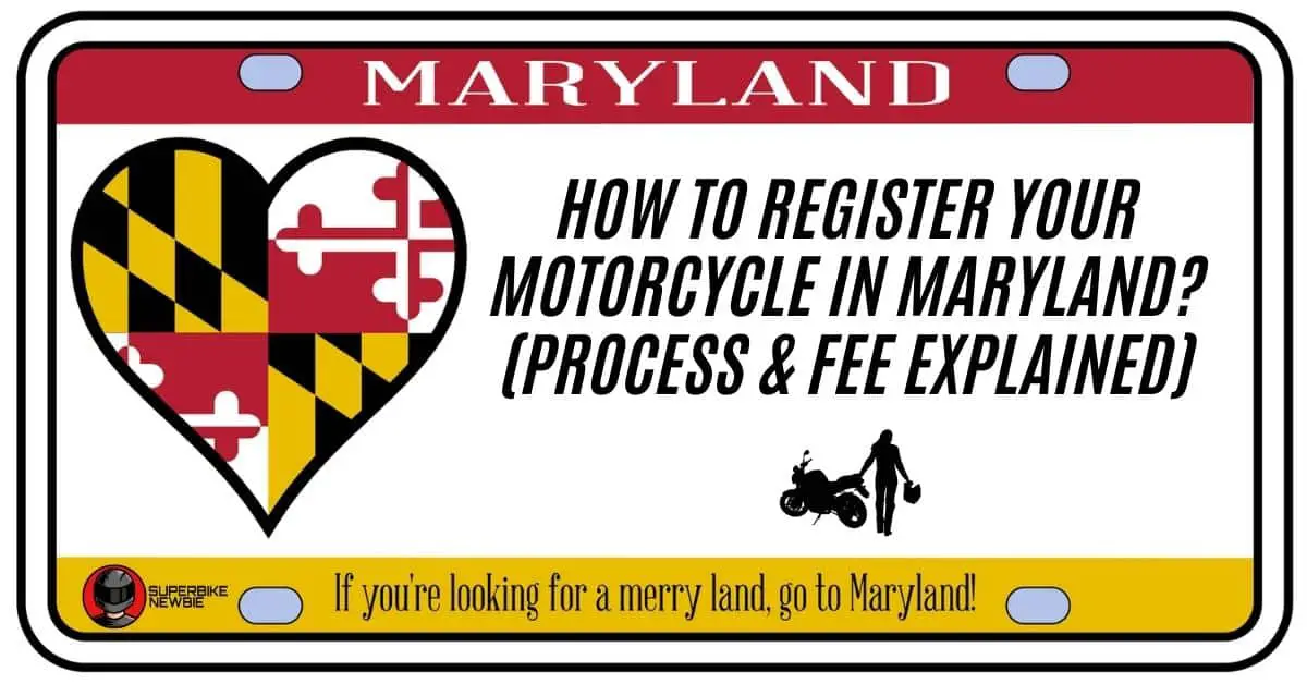 This image is mainly graphic and not a photo. It has a maryland license plate illustration with the state flag on the left side and the lady bike silhouette on the ride.