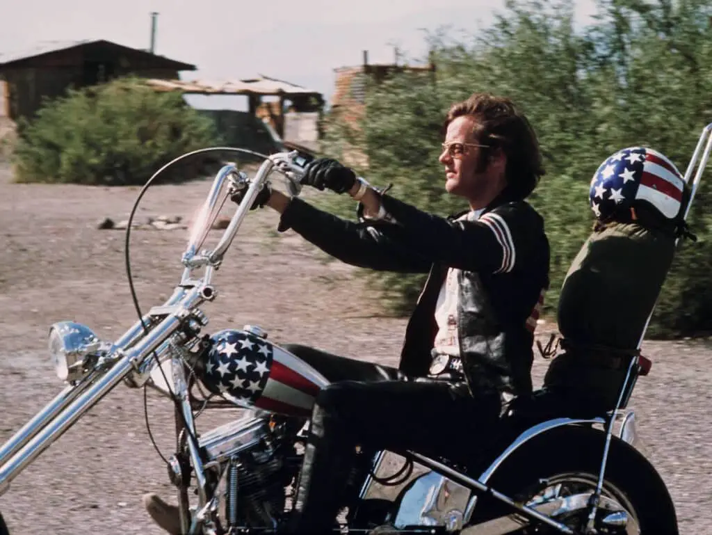 Peter Fonda Riding in his cruiser in the movie Captain America