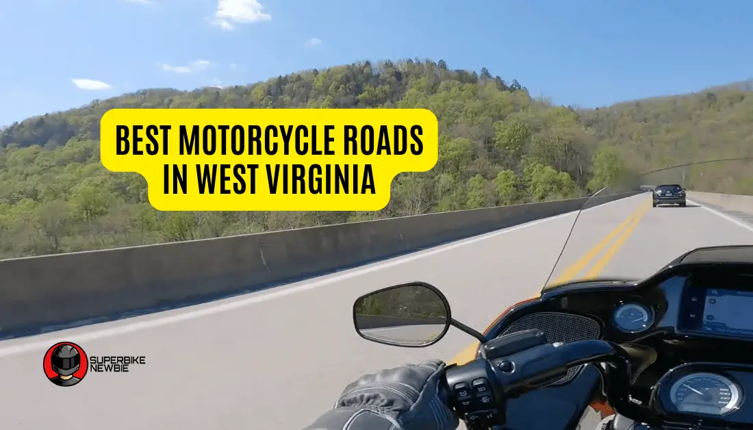 Motorcycle rider in West Virginia riding on a sunny day