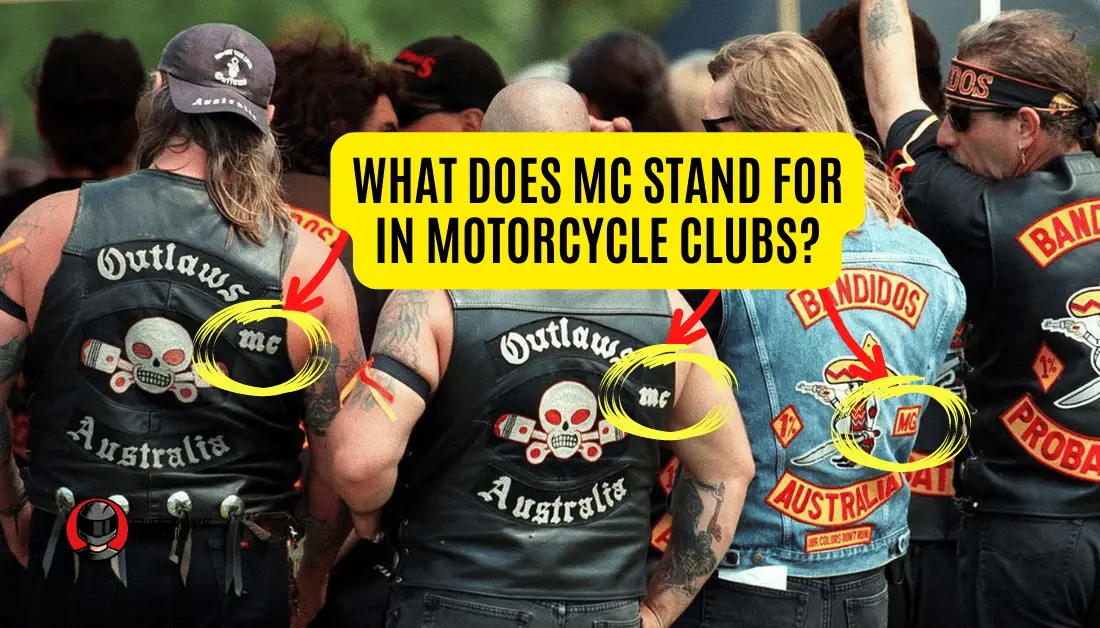 Photo shows members of MCs (Motorcycle Club) wearing their patch.