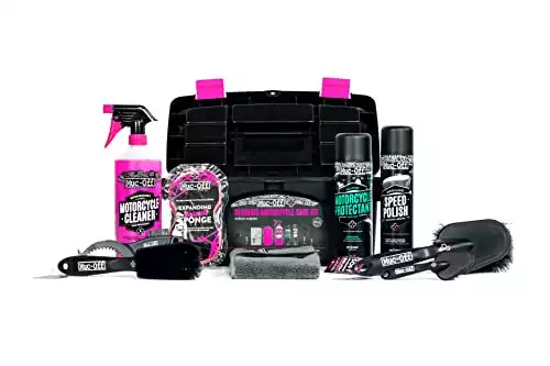 Muc-Off Ultimate Motorcycle Cleaning Kit - Motorcycle Detailing Kit, Motorcycle Accessories for Cleaning - Includes Motorcycle Cleaner and Chain Lube