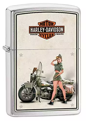 Zippo Harley-Davidson US Army Brushed Chrome Pocket Lighter, One Size